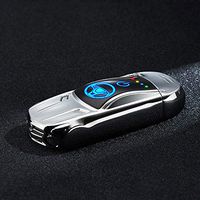 Szblk Lighter Plasma Lighter Double Arc Lighter Charging Metal Windproof Lighter Suitable for Camping Hiking Outdoor Barbecue Kitchen (Color : Silver)