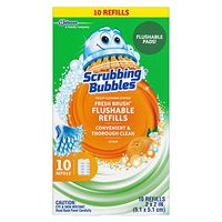 Scrubbing Bubbles Fresh Brush Flushables Refill, Toilet and Toilet Bowl Cleaner, Eliminates Odors and Limescale, Citrus Action Scent, 10ct