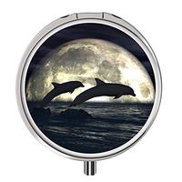 Glad grace Dolphin Pill Organizer Custom Design Pill Box with 3 Components Metal Portable Pill Case for Pocket,Daily Needs and Travelling.