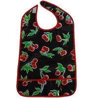 Freckled Sage Adult Oilcloth Bib Cherry Black