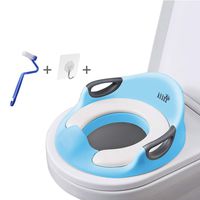 Potty Training Seat for Kids Boys Girls Toddlers Toilet Seat for Baby with Cushion Handle Backrest Toilet Trainer for Round and Oval Toilets (Blue) ilin