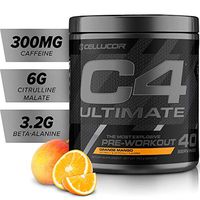 C4 Ultimate Pre Workout Powder Orange Mango | Sugar Free Preworkout Energy Supplement for Men & Women | 300mg Caffeine + Beta Alanine + Creatine | 40 Servings