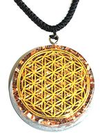 ZZYBIA Flower Of Life Orgone Pendant Generator Energy Accumulator EMF protection LARGE 2.25 inch