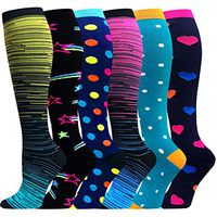 Compression Socks for Women&Men 20-30mmHg (1/3 Pairs) - Best for Running, Travel,Cycling,Nurse,Pregnant (Multicolour11-6 Pairs, Small/Medium(US SIZE))