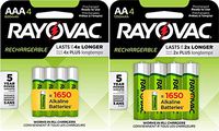 Rayovac Rechargeable 4 AA 1350mAh and 4 AAA 600mAh NiMH Batteries