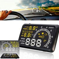 CHAMPLED 5.5 inch Car HUD Head Up Display OBD II Speeding Warning System Fuel Consumption Tw For FORD CHRYSLER CHEVY CHEVROLET DODGE CADILLAC JEEP GMC PONTIAC HUMMER LINCOLN BUICK