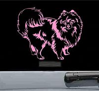JS Artworks Cute Pomeranian Vinyl Decal Sticker (Soft Pink)