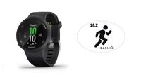 HRM Garmin Forerunner 45 GPS Running Watch Black Bundle with 6x4 Oval Car Magnet (26.2)