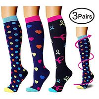 Compression Running Socks 20-25mmHg for Men & Women– 3 Pairs Compression Stockings Best Athletic & Medical, Running, Travel, Varicose Veins