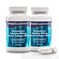 Glucosamine 500mg & Marine Collagen 400mg | 2X 120 (240) Tablets | Premium-Grade Daily Support for Active Individuals