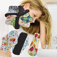 Yu2d 🌹🌹 Reusable Bamboo Cloth Washable Menstrual Pad Mama Sanitary Towel Pad MR S（Multicolor C）