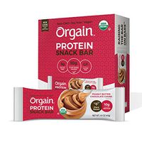 Orgain Organic Plant Based Protein Bar, Peanut Butter Chocolate Chunk - Vegan, Gluten Free, Non Dairy, Soy Free, Lactose Free, Kosher, Non-GMO, 1.41 Ounce, 12 Count  (Packaging May Vary)