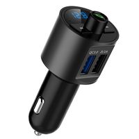 (Upgraded Version) QC3.0 Bluetooth FM Transmitter for Car, Wireless in-Car FM Radio Adapter Car Kit, Hands-Free Calling with Dual USB Charging Ports, U-Disk MP3 Player for All Smartphones