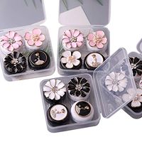 JUSTDOLIFE 2PCS Portable Contact Lens Box Contact Lens Case Cute Flower Decor Contact Lens Holder
