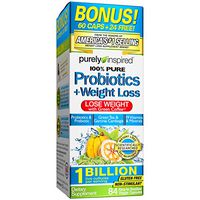 Purely Inspired Probotics + Weight Loss Tablets, Probiotic / Prebiotic Formula with Green Coffee & Garcinia Extract, 84 Chewable Tablets