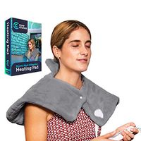 Cure Choice Electric Heating Pad for Neck & Shoulders –Warming Neck Wrap with Magnetic Closure– Heated Neck Pillow for Muscle Pain Relief (Grey)