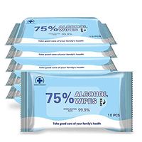 Owhy Brand Alcohol Detergent Wet Wipes, 100pcs 75% Alcohol Wet Wipes Suitable for All-Purpose Cleaning 10 Pieces per Bag (10)