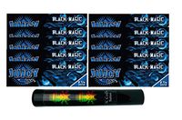 Herb Airtight Tube Pocket Protector with Juicy Jay's Black Magic 1.25 Flavored Hemp Rolling Papers 10 Count DC Crafts Nation- Rasta Skull