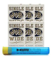 Job White Single Wide Rolling Papers (6 Packs) with Hippie Butler KewlTube