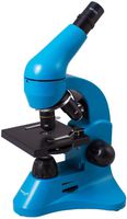 Levenhuk Rainbow 50L Azure Lightweight Student Microscope (40-800x) with Experiment Kit and Storage Case