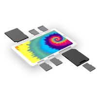 DiMeCard-SD: SD + microSD Memory Card Holder Case WHITE TIE-DYE (credit card size holder, writable label)