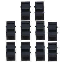 Yibuy 10 Pieces RJ-11 Telephone Sound Voice Jack Cat3 Female to Female Black