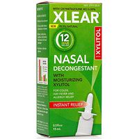XLEAR 12-Hour Decongestant Natural Saline Nasal Spray with Xylitol & Oxymetazoline, 0.5 fl oz (Pack of 3)