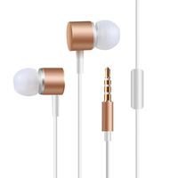AutumnFall In Ear Headphones with Mic Wired Earbuds Earphones Functional Wired Headphones Music (Gold)