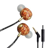 Leiqin Plus Earphones Wooden Headphones Stereo Earbuds Wired Earphones with Microphone for 3.5mm God's Eyes