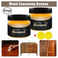 2020 New Wood Seasoning Beewax - Traditional Beeswax Polish for Wood & Furniture Natural Beewax Wood Cleaner and Polish Wipes Furniture Care Multipurpose Beeswax (2 x Beewax - 85g + 2 X Sponges)