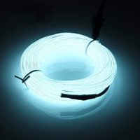 San Jison EL Wire, 16.4ft/5m Neon Glowing Strobing Electroluminescent EL Wire Light with Battery Pack Controller for Parties, Halloween, Automotive, Advertisement, Wedding, Pub Decoration(White)