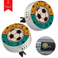 Play Football. 2 pcs silver Car Essential Oil Diffuser Vent Clip Aromatherapy Diffuser Locket Air Freshener with 4 Refill Pads 1.33x1.83in