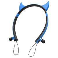 GZLMMY Wireless Bluetooth Ear Headset Neckband for Girls, 4.2 Magnetic Earplug Stereo Sport Headphones, Cosplay Cat Ears Gaming Headsets with Built-in Mic (ZW-29B)