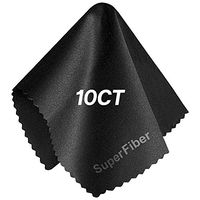 EACHPOLE 10-Pack Black Microfiber Cleaning Cloths 6 x 7 inch for Cellphone, Tablet, and Computer Screens, Eyeglasses, and Camera Lenses, APL1819