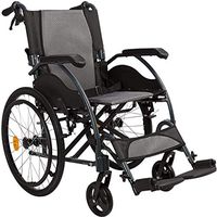 LAZ Lightweight Wheelchair, Self-Propelled Manual Wheelchairs for Adults, Portable and Folding Aluminum Alloy Frame (Color : Black)