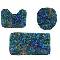 YAYUMI Halloween Festival 3pcs Non-Slip Bath Mat Bathroom U Shaped Non-Slip Shower Kitchen Carpet Doormats Decor