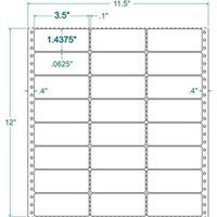 Compulabel Pinfeed Labels Fanfold Permanent Adhesive, 3 1/2" x 1 7/16", White (130408)