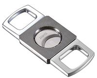 Personalized Visol Cortez Grid Design Double Guillotine Cigar Cutter - Chrome with Free Laser Engraving
