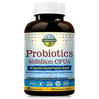 Terranics Probiotics with Prebiotics, 60 Billion CFU, 19 Strains, 60 Vegetarian Capsules, Acid & Bile Resistant, Shelf Stable, Supports Digestive& Immune Health, NON-GMO, Soy, Dairy & Gluten Free