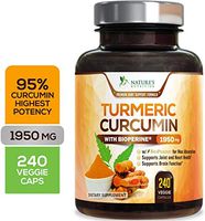 Turmeric Curcumin with BioPerine 95% Curcuminoids 1950mg with Black Pepper for Best Absorption, Made in USA, Natural Immune Support, Turmeric Supplement Pills by Natures Nutrition - 240 Capsules