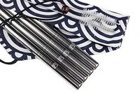 4 Pcs 8.5” Reusable Boba Straws & Smoothie Straws - Silver with Angled Tips, 0.5” MB Modern Wide Stainless Steel Straws, Metal Straws for Bubble Tea, Milkshakes, Metal Straw Boba, Dishwasher Safe