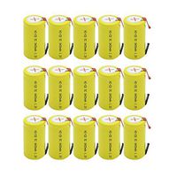 GLESOURCE 1.2V NiCd Rechargeable 3400mAh SC Sub C Battery with Tabs for Power Tools(15PCS)