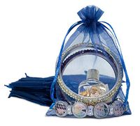 TheDisplayGuys 100-Pack 4x6 Navy Blue Sheer Organza Gift Bags with Drawstring, Jewelry Candy Treat Wedding Party Favors Mesh Pouch