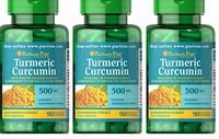 3 Pack: Turmeric Curcumin 90 Capsules(270 Total), 500 MG Rapid Release Capsules