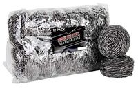 brheez Stainless Steel Scouring Pads - Heavy Duty Industrial & Commercial Individually Wrapped Scrubbing Sponges (Pack of 12) (Jumbo - 100 gr)