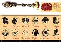 MNYR Aquarius Constellation Wax Seal Stamp Retro Silver Metal Handle Wedding Invitation Card Stationary Embellishment Envelope Exceptional Gift Idea Custom Logo Wax Seal Sealing Stamp Wax Stick Kit