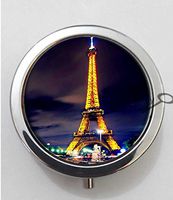 BlackKey Eiffel Tower Paris France Landscape Scenic Spot 3-Compartment Decorative Pocket Gift Box Case Organizer for Pill, Color 1-223