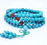 The Art of Cure Healing Jewelry & Mala meditation beads (108 beads on a strand) (man-made turquoise)