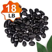 [18 Pounds] Black Pebbles Aquarium Gravel River Rock, Natural Polished Decorative Gravel,Garden Outdoor Ornamental River Pebbles Rocks,Black Stones，Polished Gravel for Landscaping Vase Fillers (18.6)