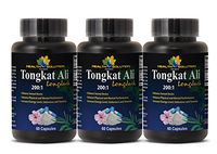 Sexual Enhancement Pills for Men - TONGKAT ALI Root Extract 200:1 (LONGJACK) - Tongkat ali 200 1 Extract - 3 Bottles 180 Capsules